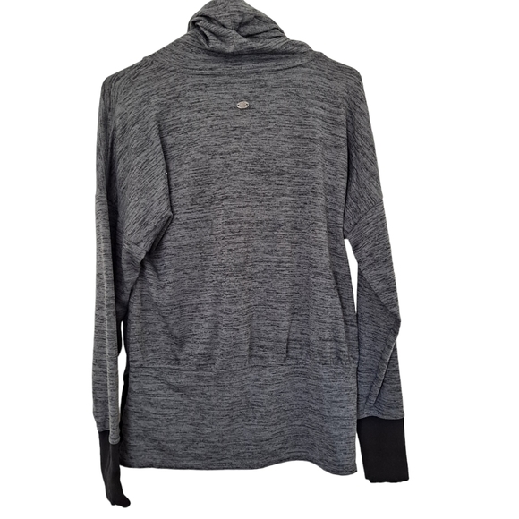 Athleta Women's Heathered Gray Athletic Sport Draped Cowl Neck Sweatshirt szM - Picture 5 of 8